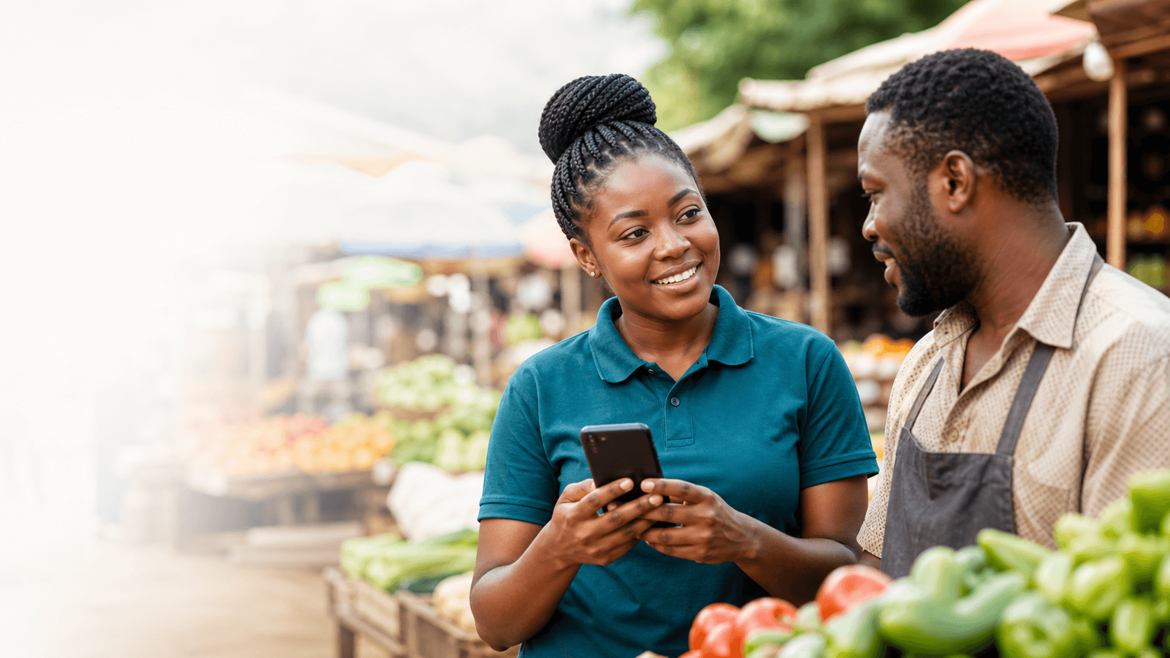 A Masio Marketer helping a local seller