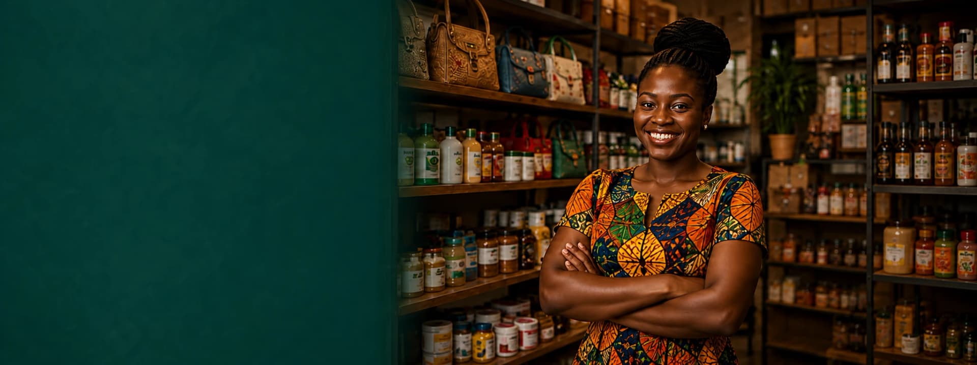 Masio business owner in a storefront