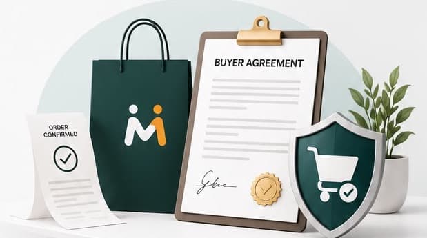 A buyer agreement, Masio shopping bag and purchase shield